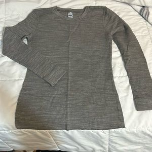 fruit of the loom cotton grey long sleeve shirt, size S (4-6)